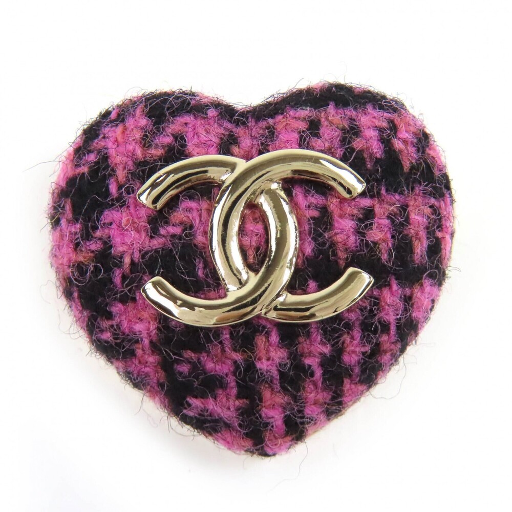 CHANEL Black Logo Brooch